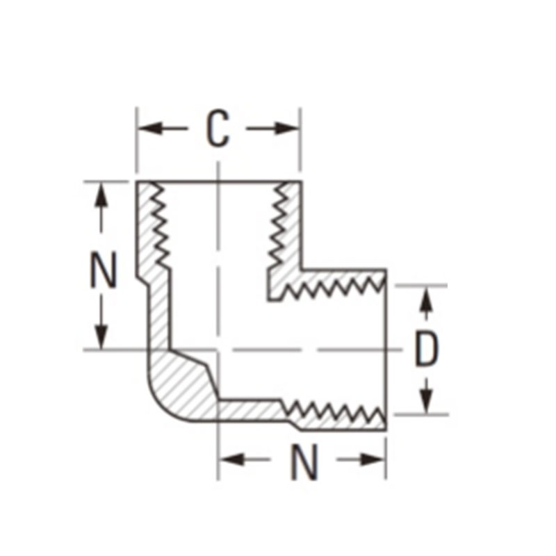 S.A.E pipe fittings 90° Street Elbow [Ref.SAE NO.130238]